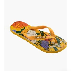 Havaianas Kids Yellow Floral Flip Flops